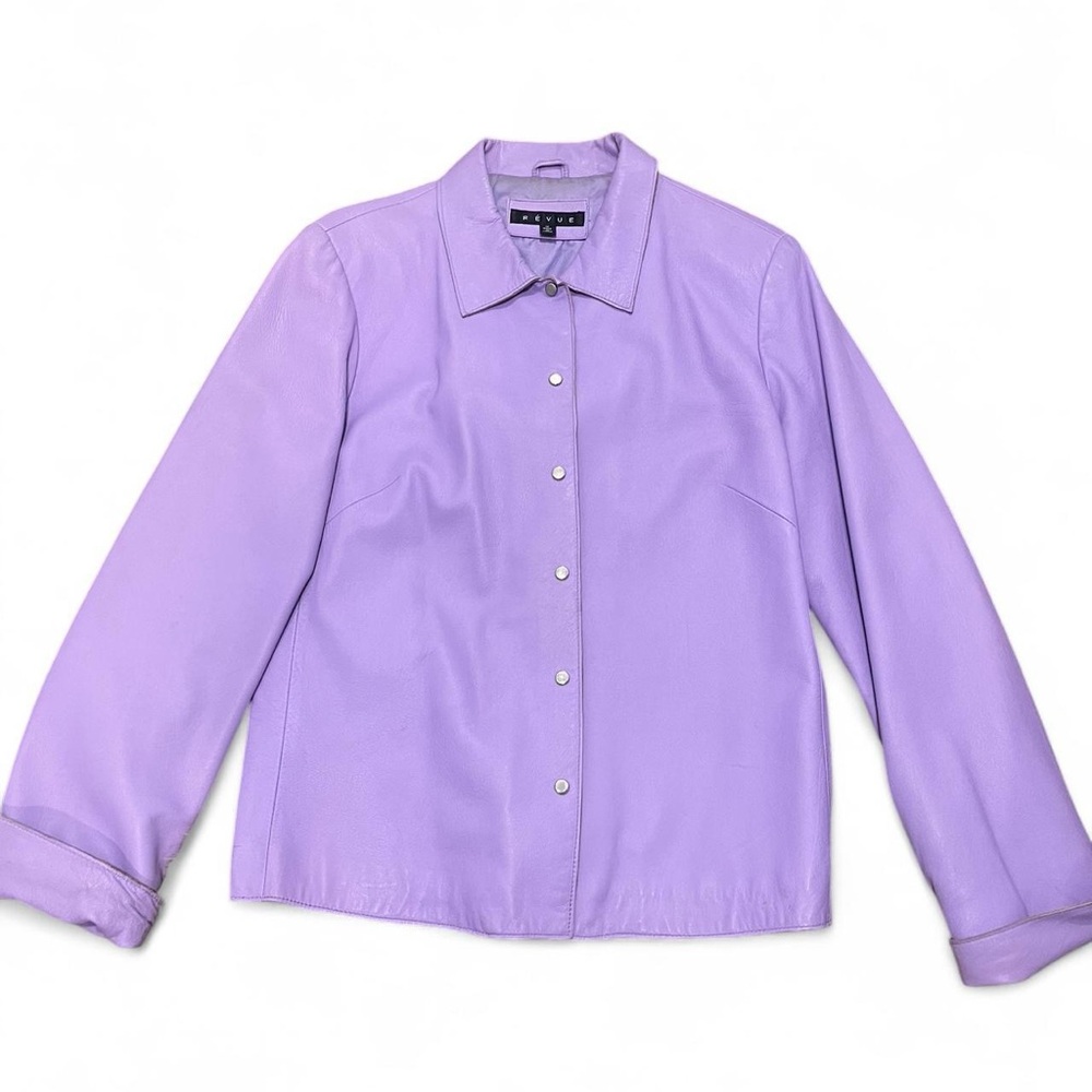 Purple Long Sleeve leather jacket